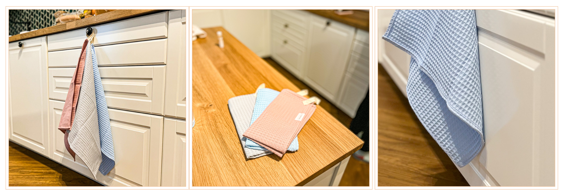 vaflová kuchyňská utěrka - modrá